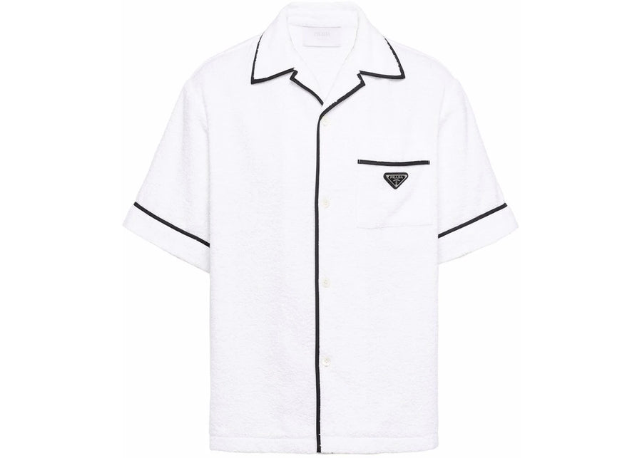 Prada Cotton Bowling Shirt White