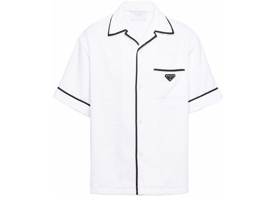 Prada Cotton Bowling Shirt White