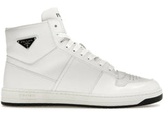 Prada Downtown High Top Sneakers Leather White White Black
