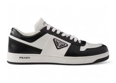 Prada Downtown Leather Sneakers White Black