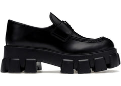 Prada Monolith 55Mm Loafer Black Brushed Leather