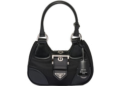 Prada Moon Re-Nylon And Leather Bag Black