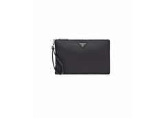 Prada Re-Nylon and Saffiano Leather Pouch Black