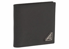 Prada Saffiano Leather Bi-Fold Wallet Black
