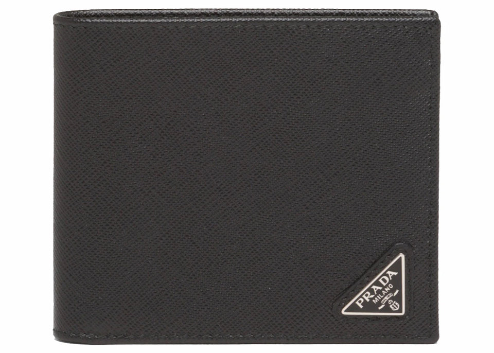 Prada Saffiano Leather Bi-Fold Wallet Black