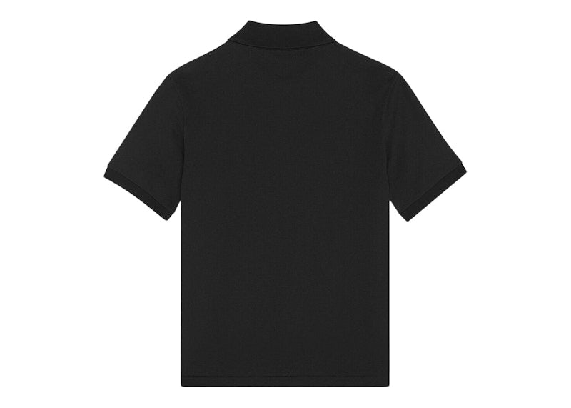 Saint Laurent Cassandre Cotton Pique Polo Shirt Black