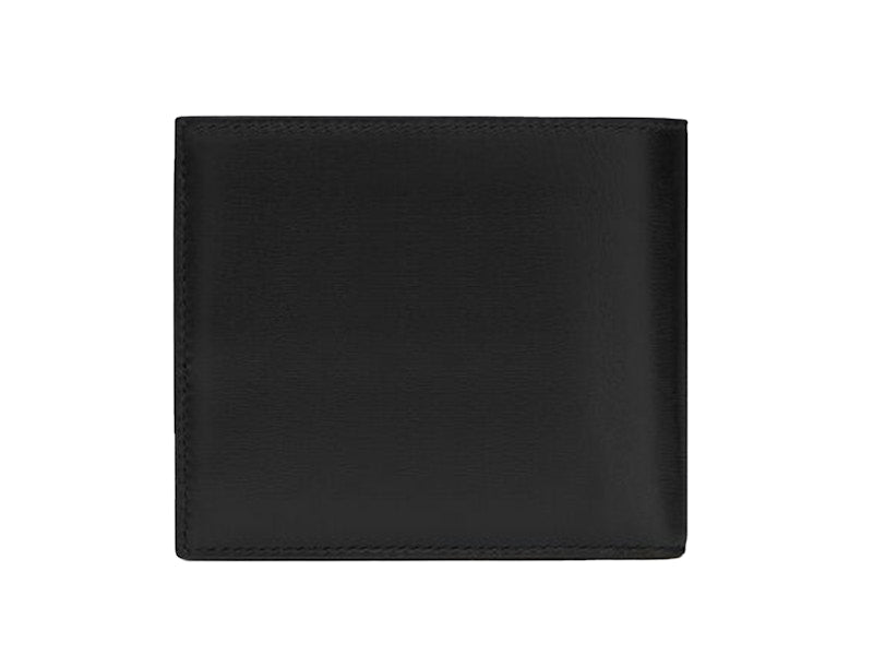 Saint Laurent Cassandre East/West Wallet Silver Logo Black