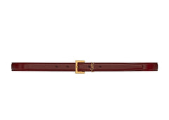 Saint Laurent Cassandre Leather Belt Red Agate