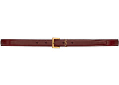 Saint Laurent Cassandre Leather Belt Red Agate