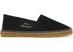 Saint Laurent Embroidered Espadrilles Black