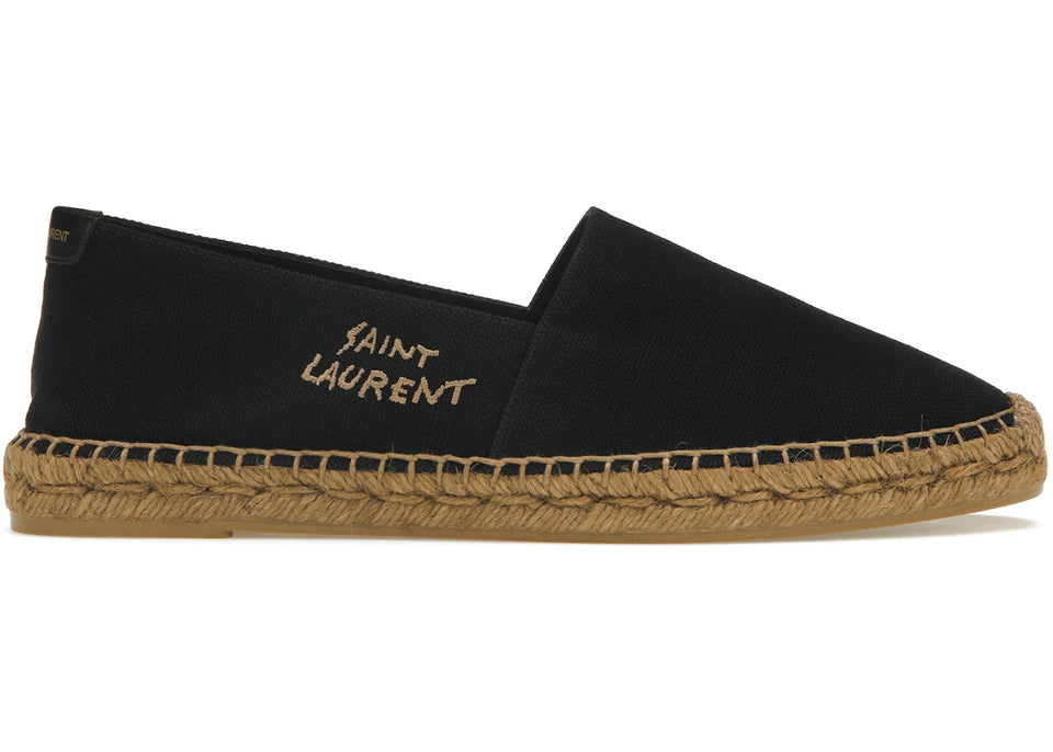 Saint Laurent Embroidered Espadrilles Black