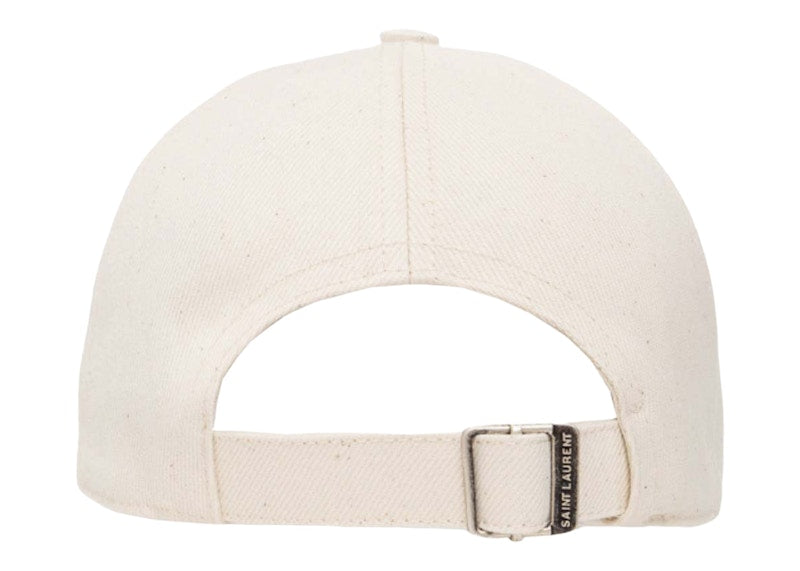 Saint Laurent Logo Patch Baseball Cap Beige