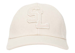 Saint Laurent Logo Patch Baseball Cap Beige