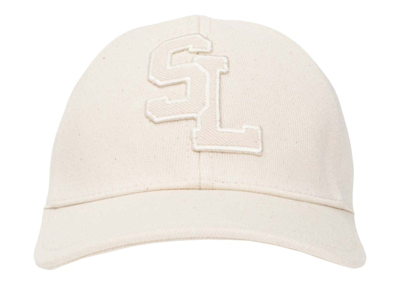 Saint Laurent Logo Patch Baseball Cap Beige