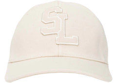 Saint Laurent Logo Patch Baseball Cap Beige