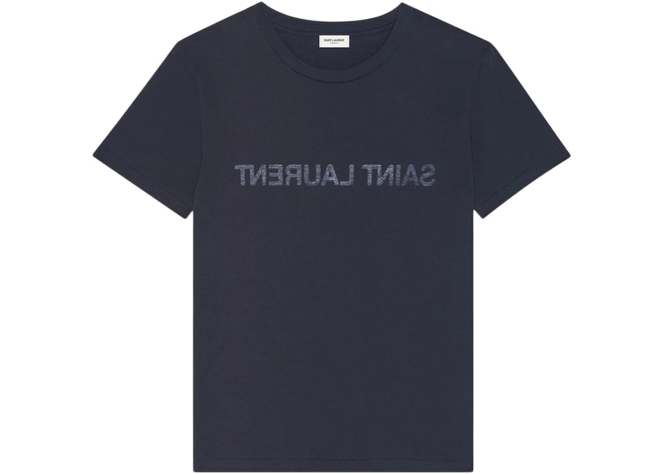 Saint Laurent Reverse Logo T-Shirt Navy