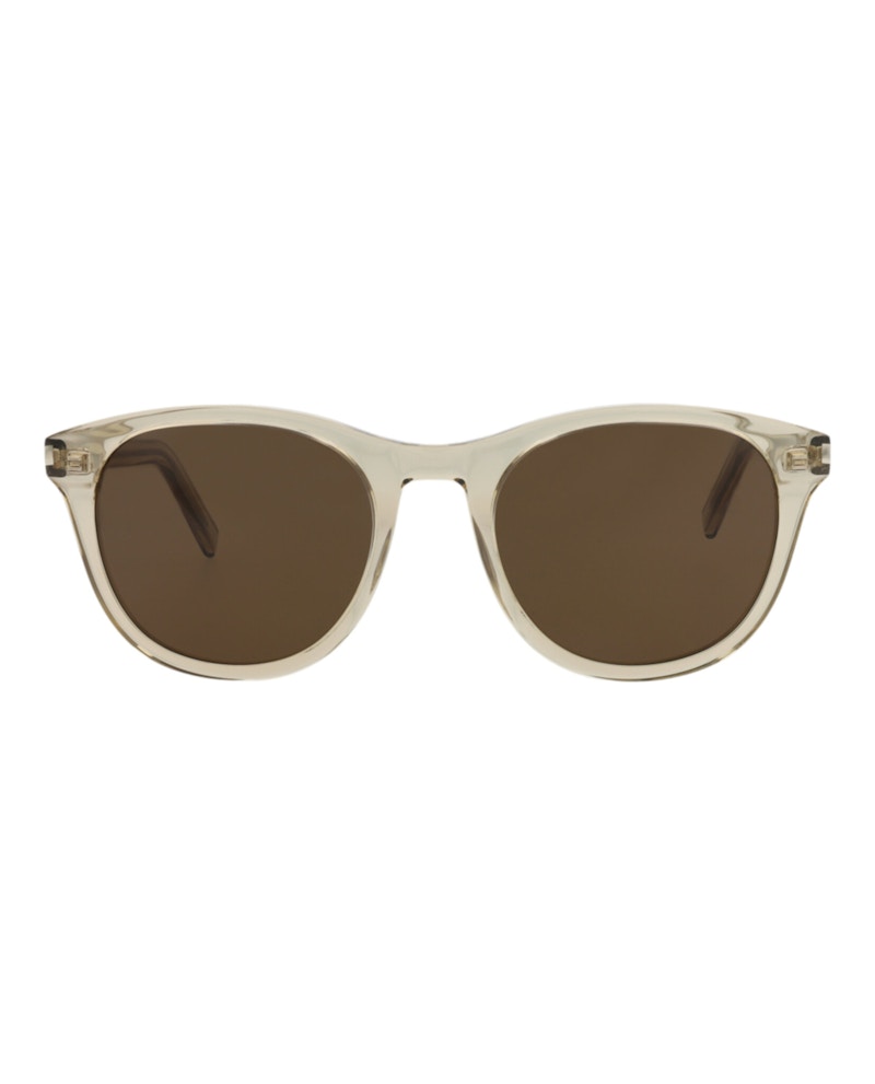 Saint Laurent Round-Frame Acetate Sunglasses Yellow Yellow Brown (SL401-30009335-008)