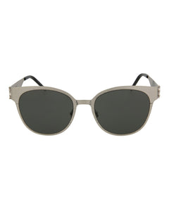 Saint Laurent Round Oval Sunglasses Silver/Silver/Grey (SLM42-30007184-005)