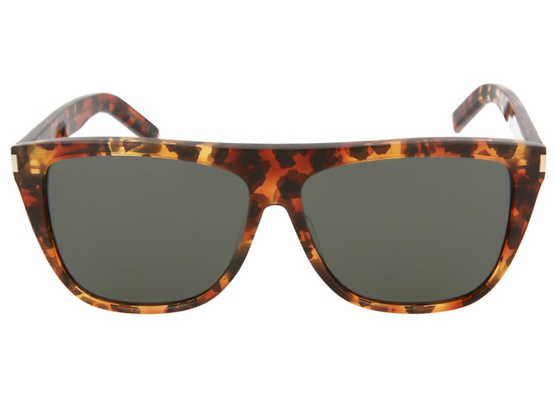 Saint Laurent Square-Frame Acetate Sunglasses Havana/Grey (SL1-30000164-015)