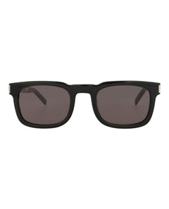 Saint Laurent Square-Frame Recycled Acetate Sunglasses Black/Silver/Black (SL581-30014111-001)