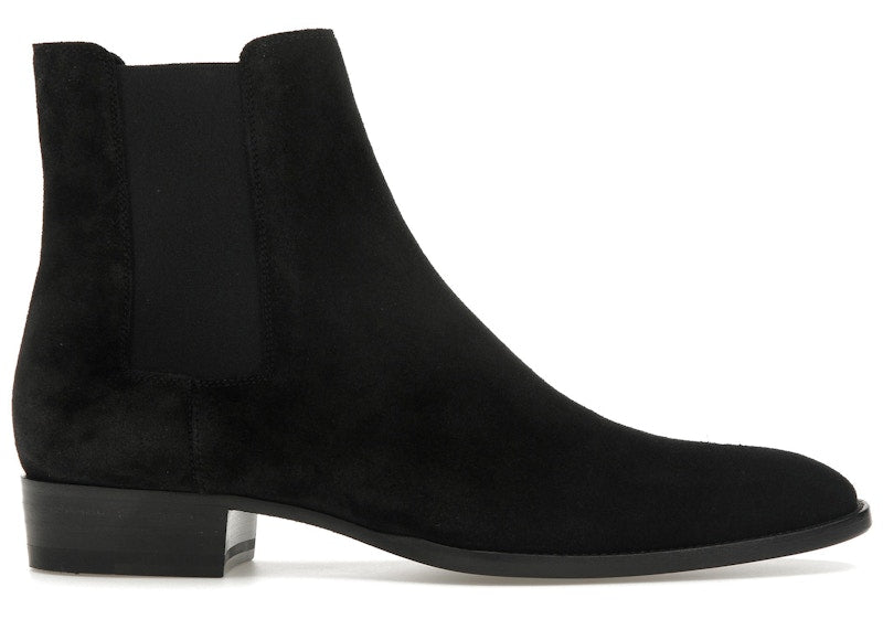 Saint Laurent Wyatt Chelsea Boot Black Suede