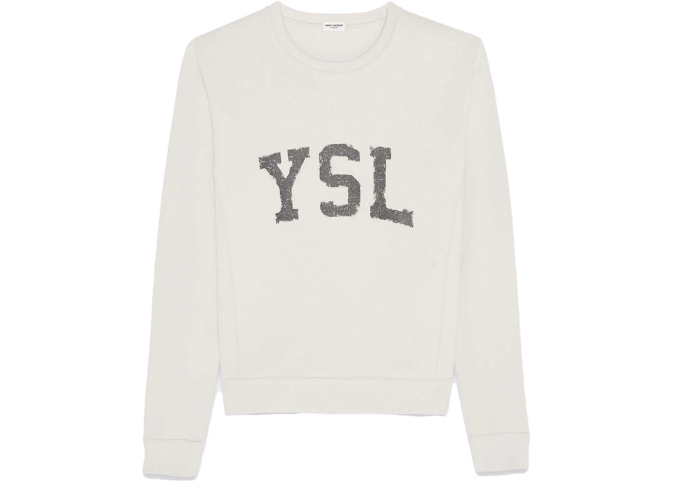 Saint Laurent YSL Vintage Sweatshirt Dirty Ecru