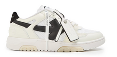Off White Mens Slim Low Calfskin Leather Trainers White/Black