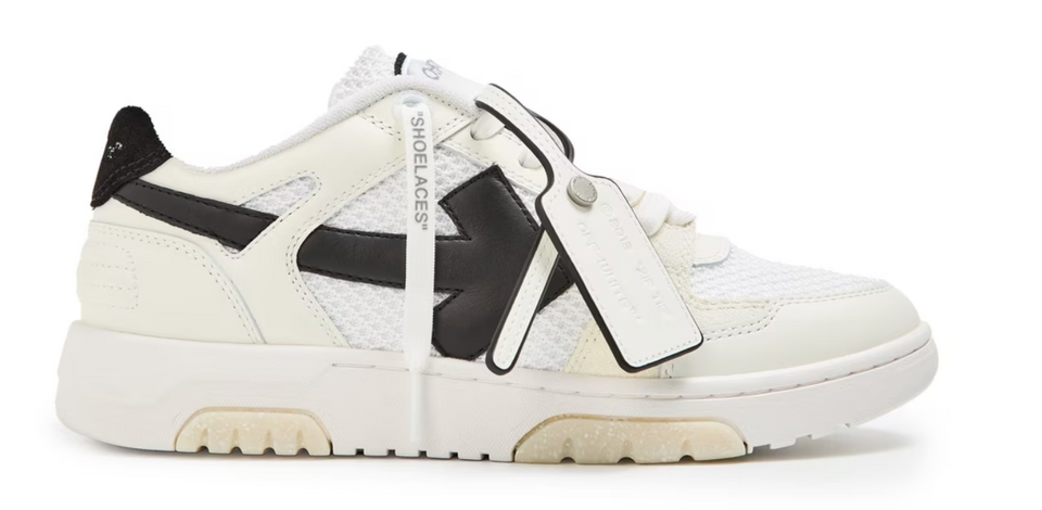 Off White Mens Slim Low Calfskin Leather Trainers White/Black