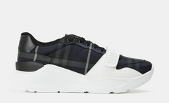BURBERRY Men's Regis Check Cotton Trainers 'Storm'