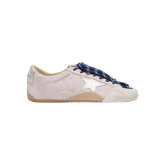 Golden Goose True-Star In Pastel Pink Suede With Silver Star And Heel Tab