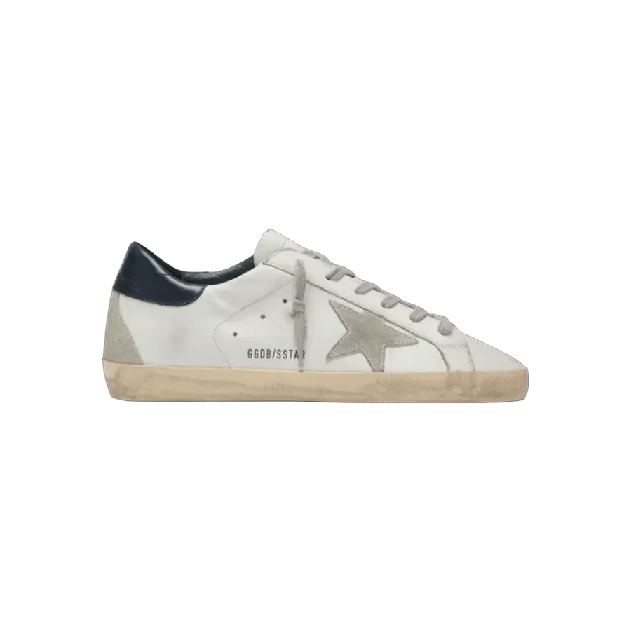 Golden Goose Super-Star With Suede Star And Blue Heel Tab
