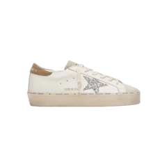 Golden Goose Hi Star With Silver Glitter Star And Dove-Gray Nubuck Heel Tab