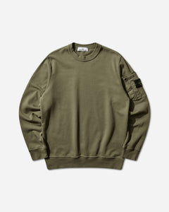 Stone Island Men's Cotton Fleece Pocket Crewneck Sweatshirt Military Green