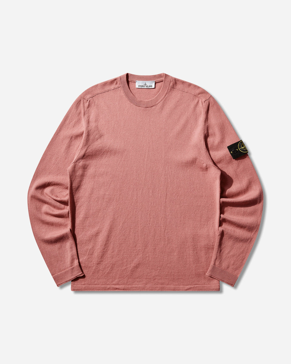 Stone Island Men's Light Raw Hand Organic Cotton Sweater Oleander