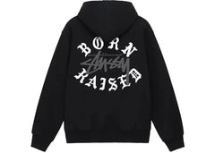 Stussy Born x Raised Logo Zip Hoodie Black