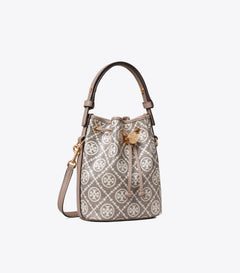 T Monogram Coated Jacquard Mini Bucket Bag