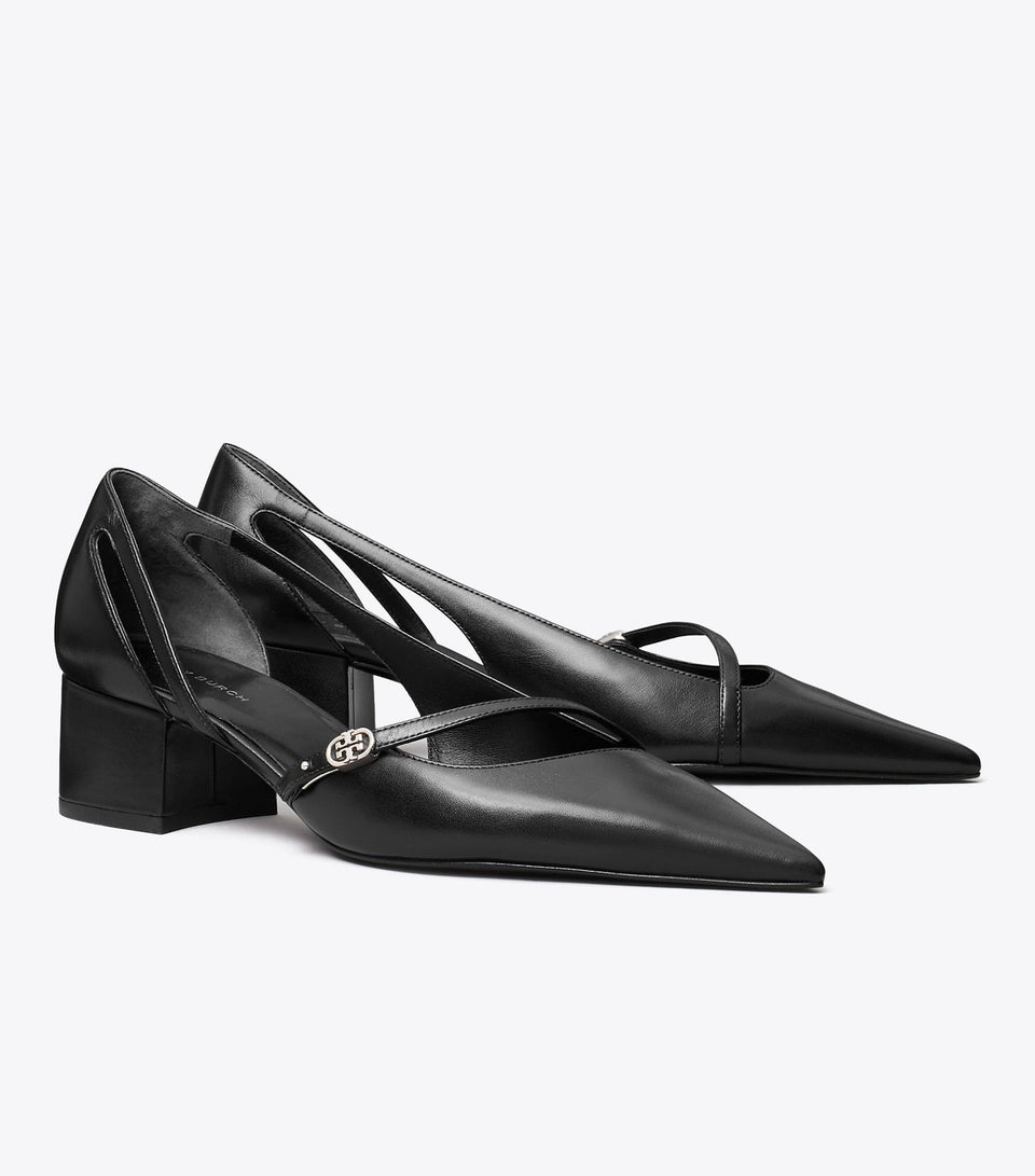 Double T Buckle D'Orsay Pump