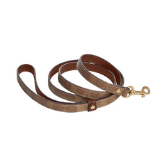 Coach Boxed Small Pet Leash In Signature Canvas Signature Canvas-Gold-Tan-Brown