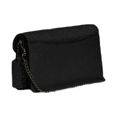 Coach Tabby Chain Clutch Polished Pebble Leather-Pewter-Black