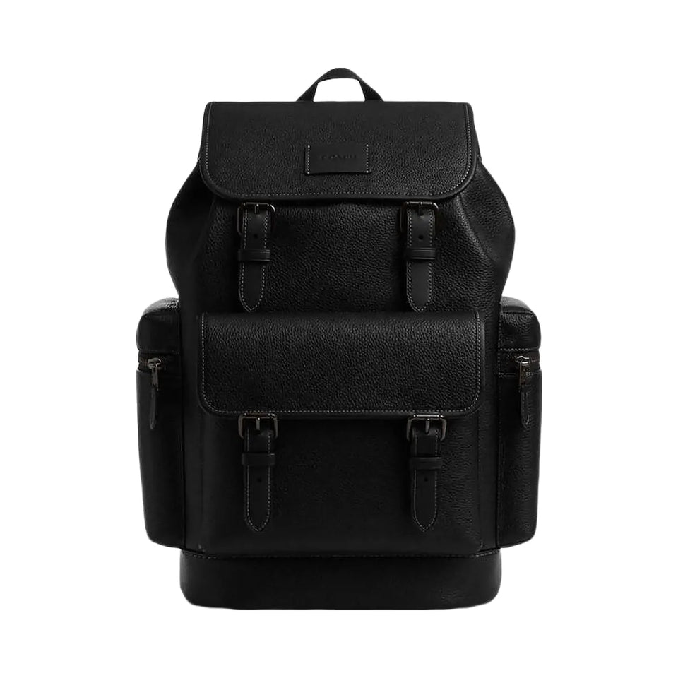Coach Sprint Backpack Pebbled Leather-Black Copper Finish-Black-Black