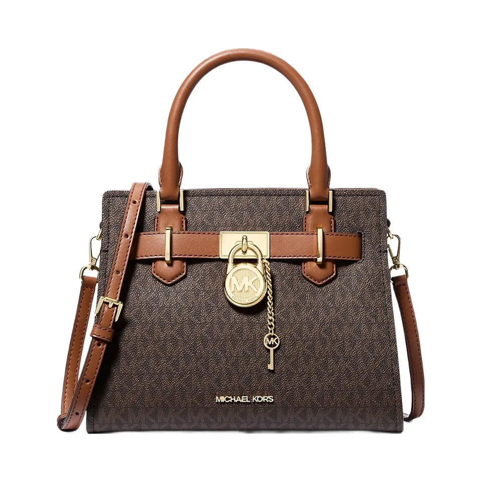 Michael Kors Hamilton Small Logo Satchel Brown