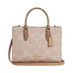 Coach Maggie Small Tote Bag In Blocked Signature Canvas Signature Canvas-Gold-Sand-Tan