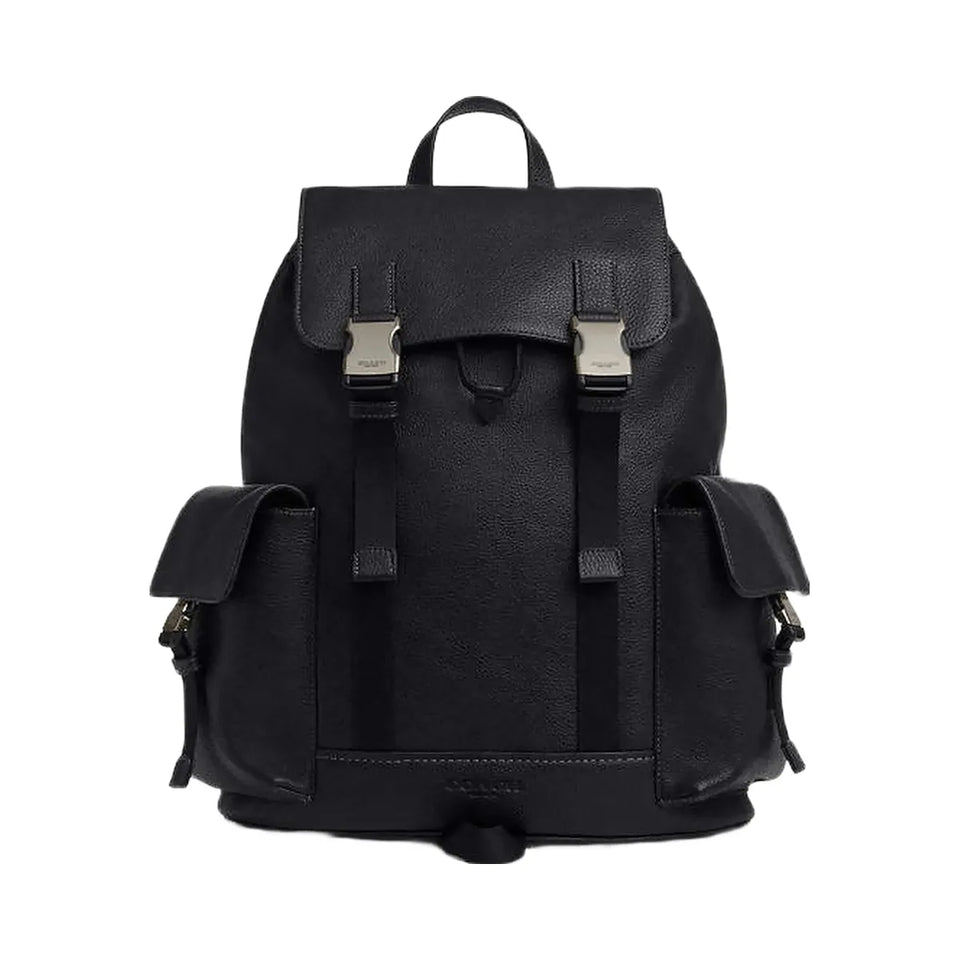 Coach Clark Backpack Pebbled Leather-Gunmetal-Black
