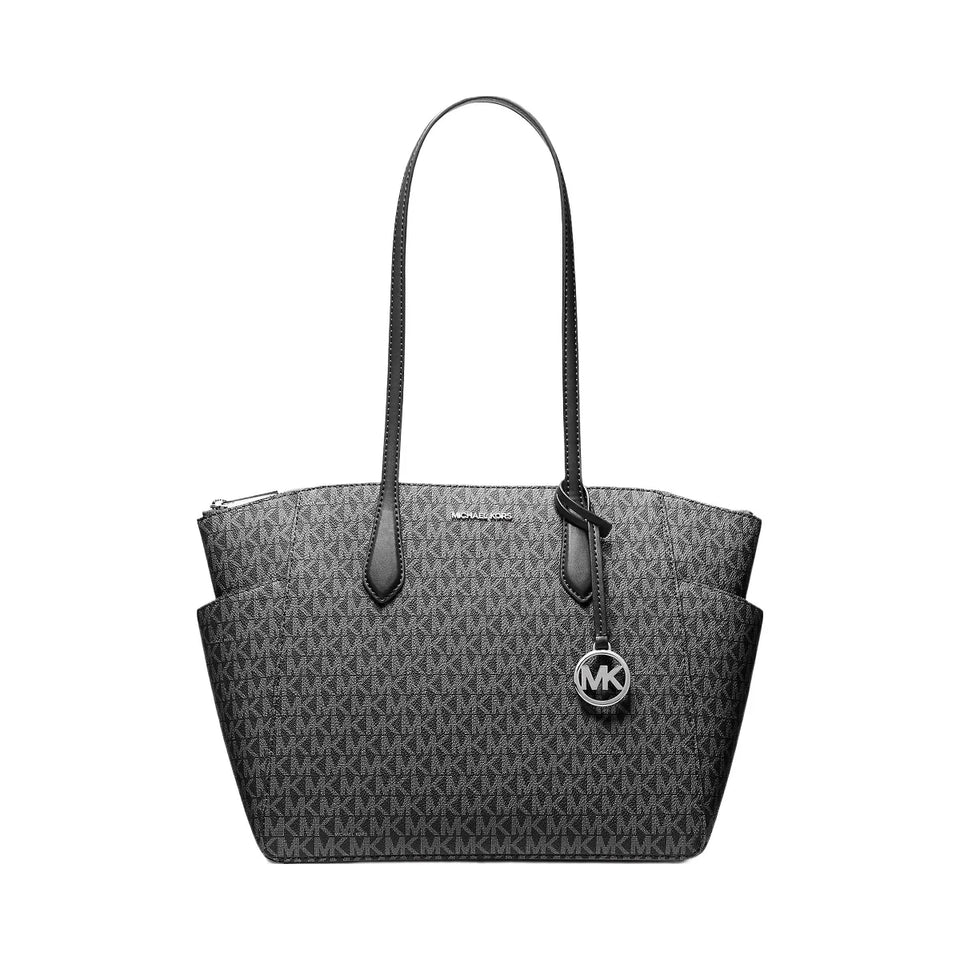 Michael Kors Marilyn Medium Signature Logo Tote Bag Black