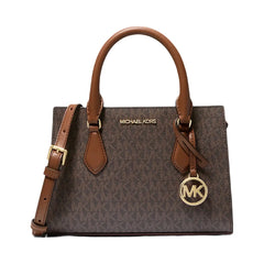 Michael Kors Sheila Small Signature Logo Satchel Brown
