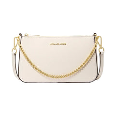 Michael Kors Jet Set Medium Saffiano Leather Crossbody Bag Lt Cream