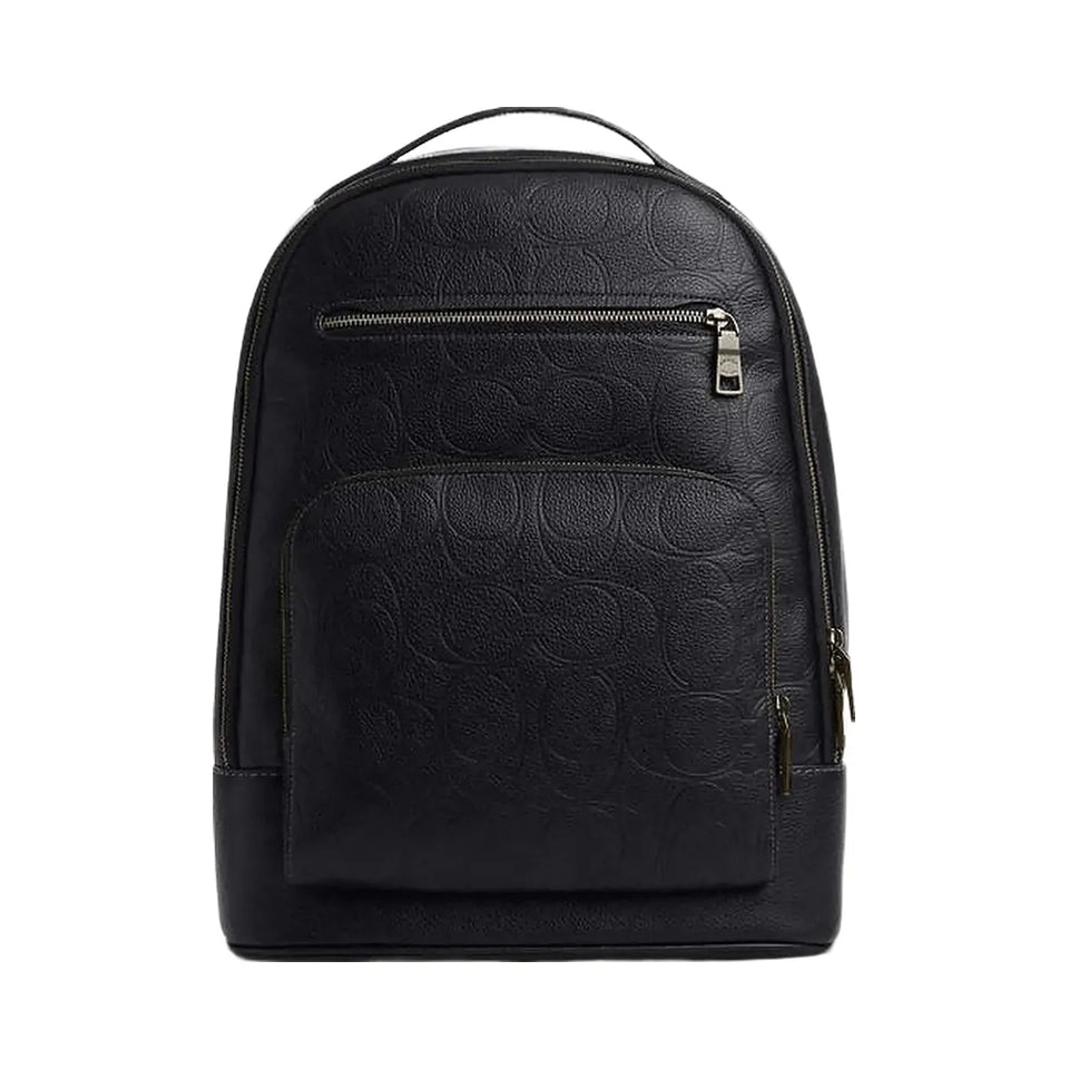 Coach Ethan Backpack In Signature Leather Pebbled Leather-Gunmetal-Black