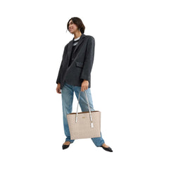 Coach Mollie Tote Bag In Signature Canvas Signature Canvas-Gold-Sand-Chalk