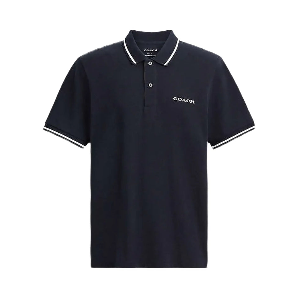 Coach Signature Trim Polo Navy