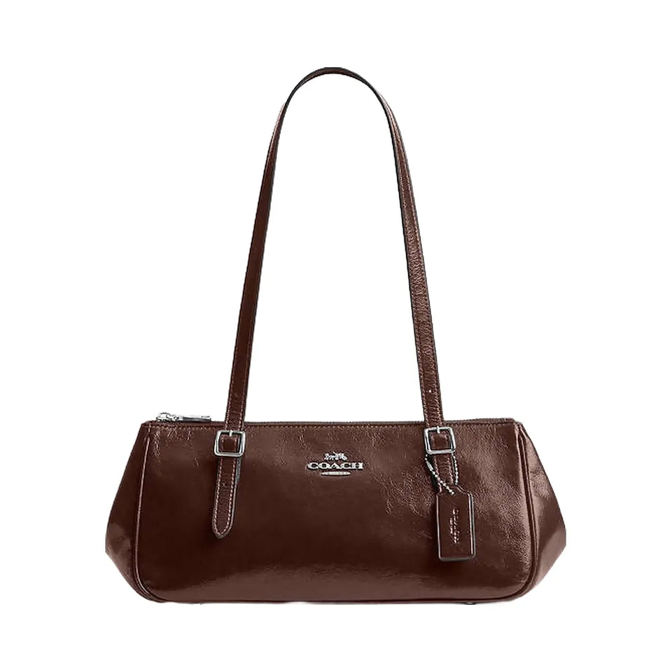 Coach Asher Shoulder Bag Glazed Leather-Silver-Maple